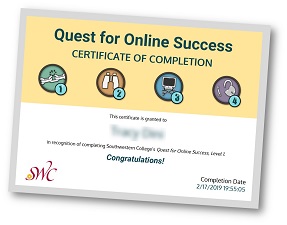Quest for Success certificate example