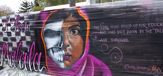 MALALA – The haunting graffiti art that pays tribute to woman activist Malala Yousafzai
