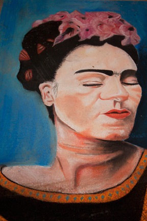 KAHLO – The finished chalk entry of winning 12-year-old artist Lidia Fernanda Vasquez