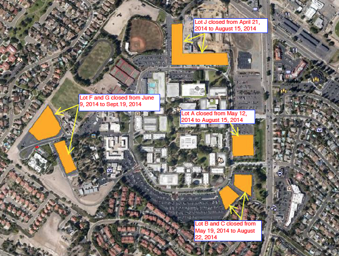 Parking Lot Closures Map