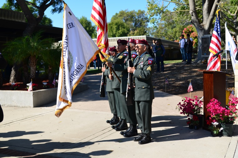 Honor Guard presenting the flag during the SWC Veterans Day Ceremony