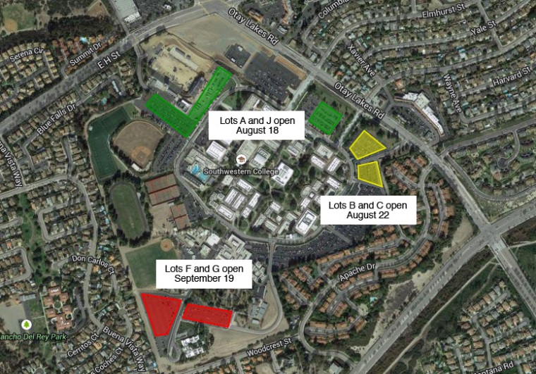 Map of parking lot re-openings from solar panel instillation