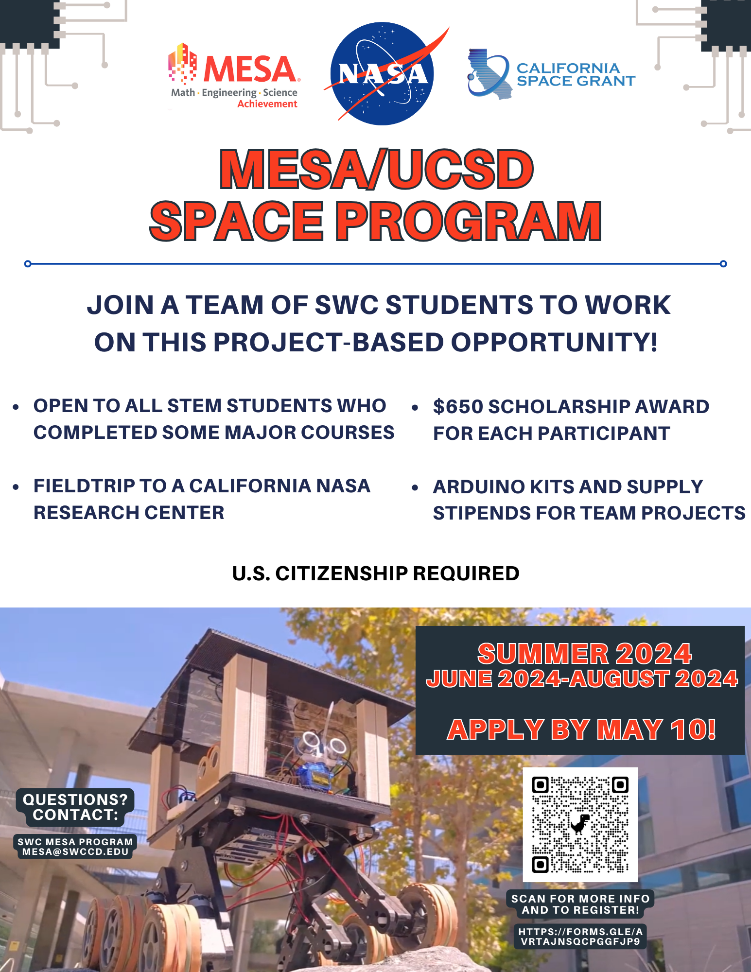 MESA/UCSD Space Program Flyer 2024
