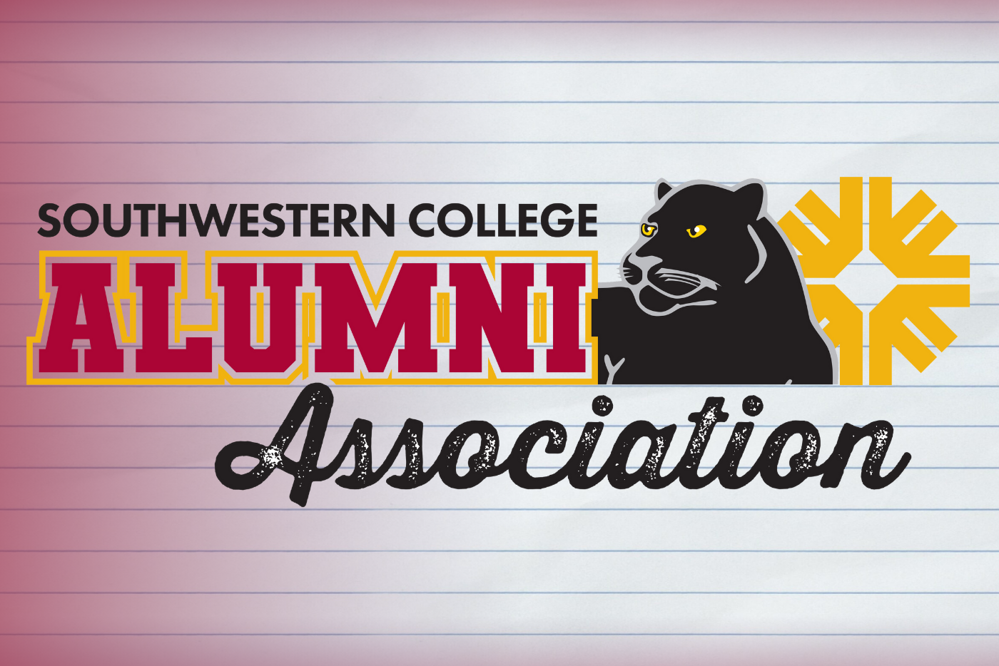 SWC Alumni Association graphic in burgundy. SWC Alumni Association graphic in burgundy.