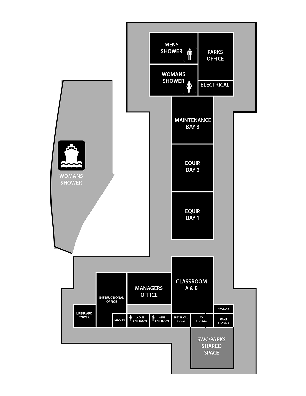 Campus Map for Crown Cove Aquatic Center