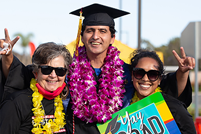 SWC Restorative Justice student, Shawn Khalifa with Patrice Milkovich (left) and Raquel Funches (right).