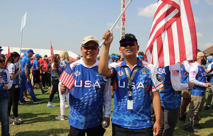 Southwestern College student, Jiro Salvador (right) with his father, Rodolfo Salvador (left) at a United States Practical Shooting Association (USPSA) competition.