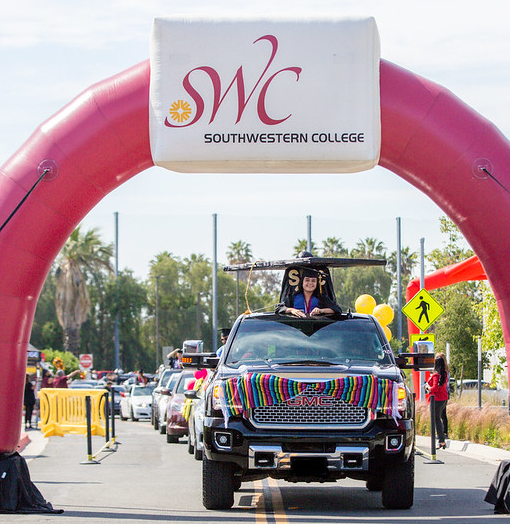 Student graduating at Commencement Parade