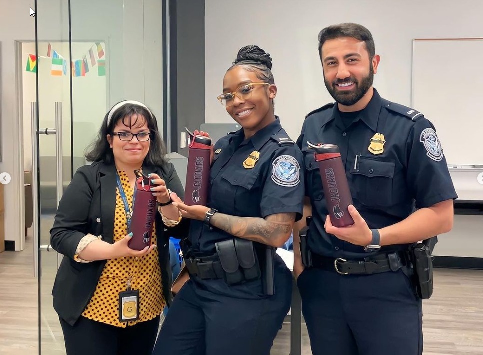 Photo of U.S. Custom and Border Protection Officers at the Chula Vista campus.