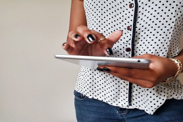 Student on tablet