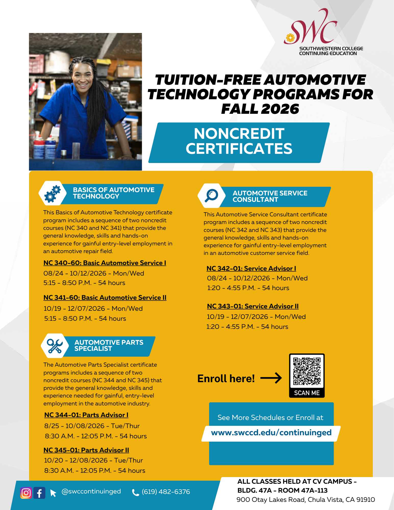 Noncredit Automotive Technology Certificates