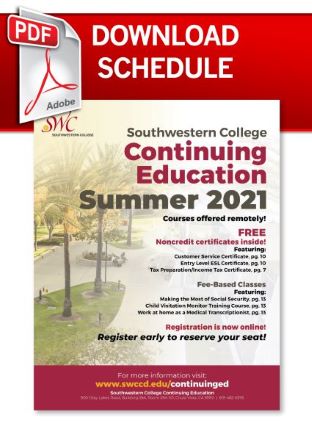 Summer 2021 Class Schedule