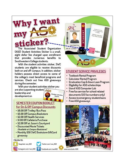 ASO Student Activities Sticker Flyer ASO Student Activities Sticker Flyer