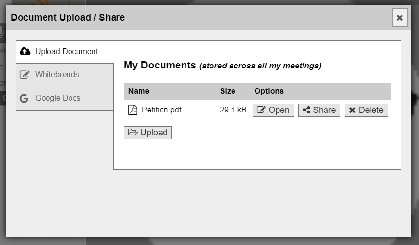 A document stored in a Cranium Cafe meeting