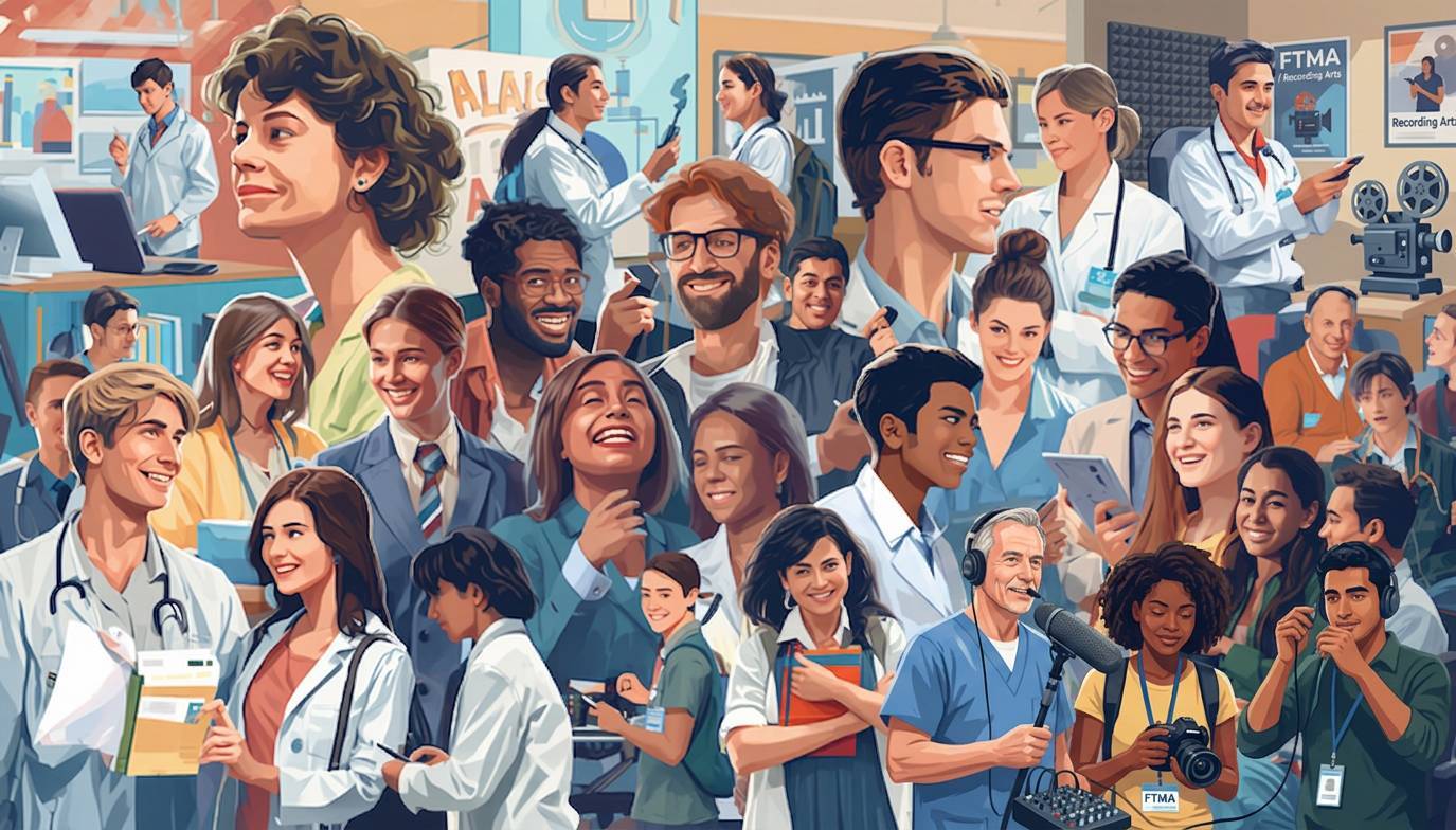 Student Collage in different Fields
