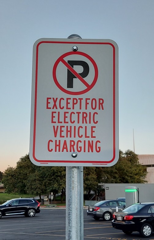 EV No Parking Sign