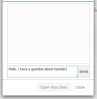 Chatbox with student typing a message