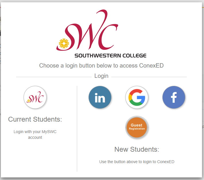 Login page various methods to sign in